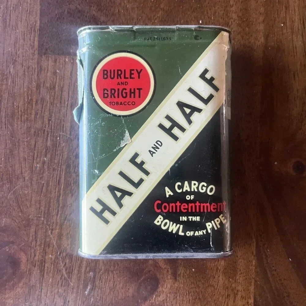 VINTAGE BURLEY & BRIGHT HALF AND HALF A Cargo Of Contentment TOBACCO TIN - Picture 2 of 6